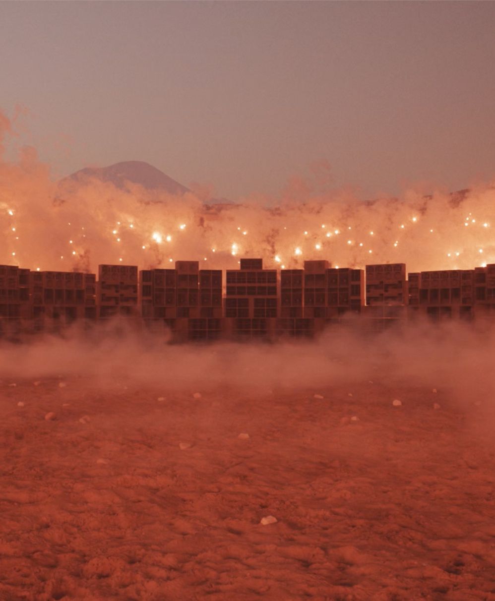 Travis Scott's Pompeii Set with Red Glow Smoke