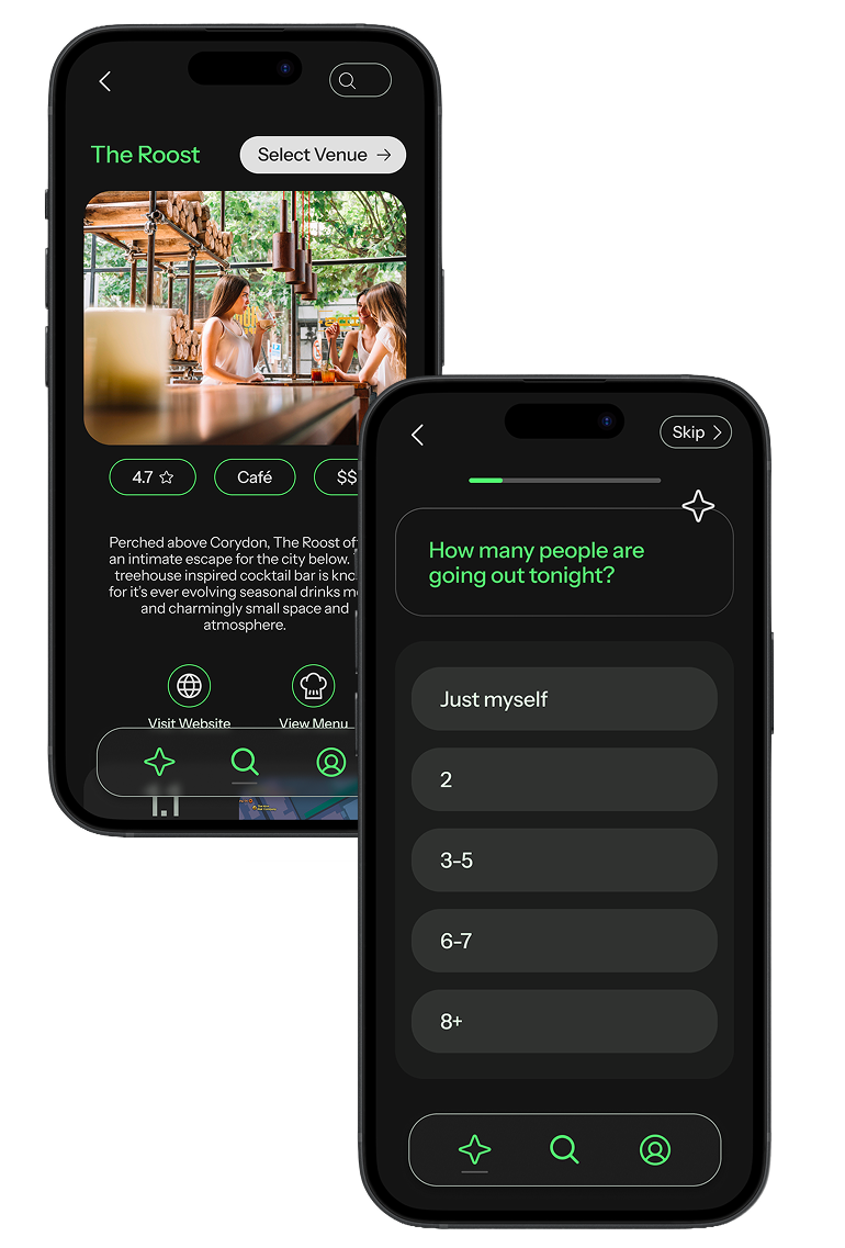 Two mockups of Nylo's key pages