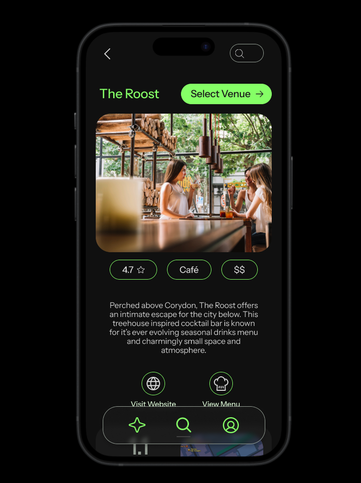 Nylo restaurant page mockup