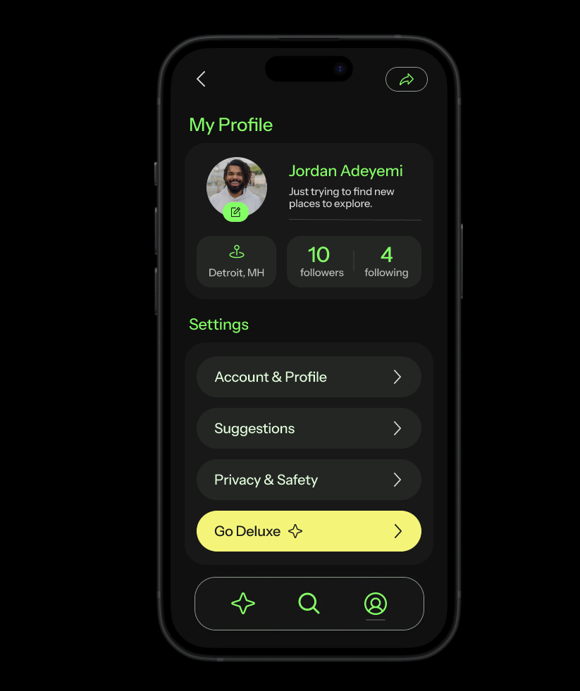 Nylo profile page mockup