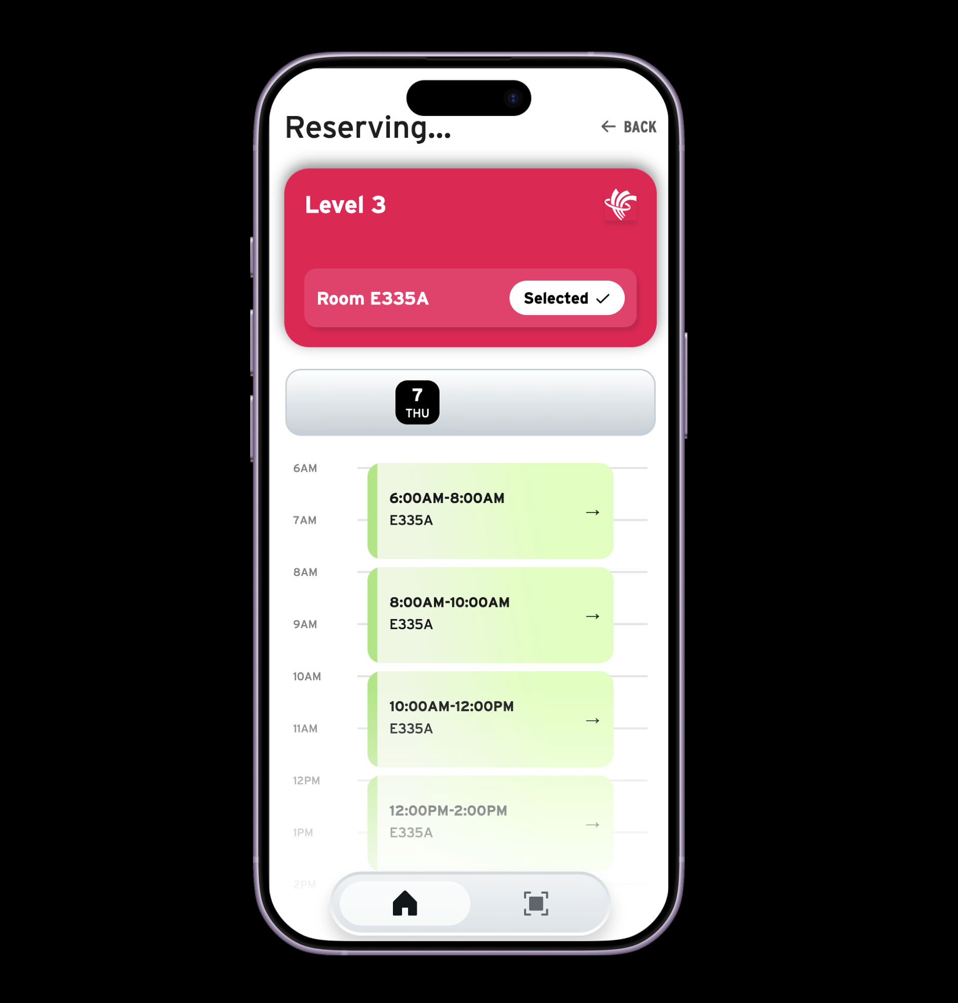 The booking system of a breakout room.